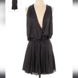 Alexander Wang Draped Black Blouson Sleeveless Dress
